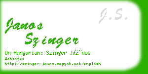 janos szinger business card